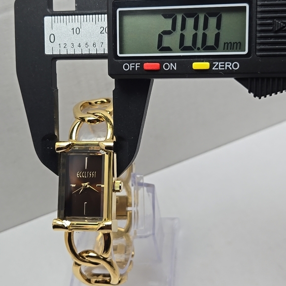 Ecclissi 80420 Womens Gold Tone Quartz Watch Brown Dial New Battery Working - Picture 4 of 9